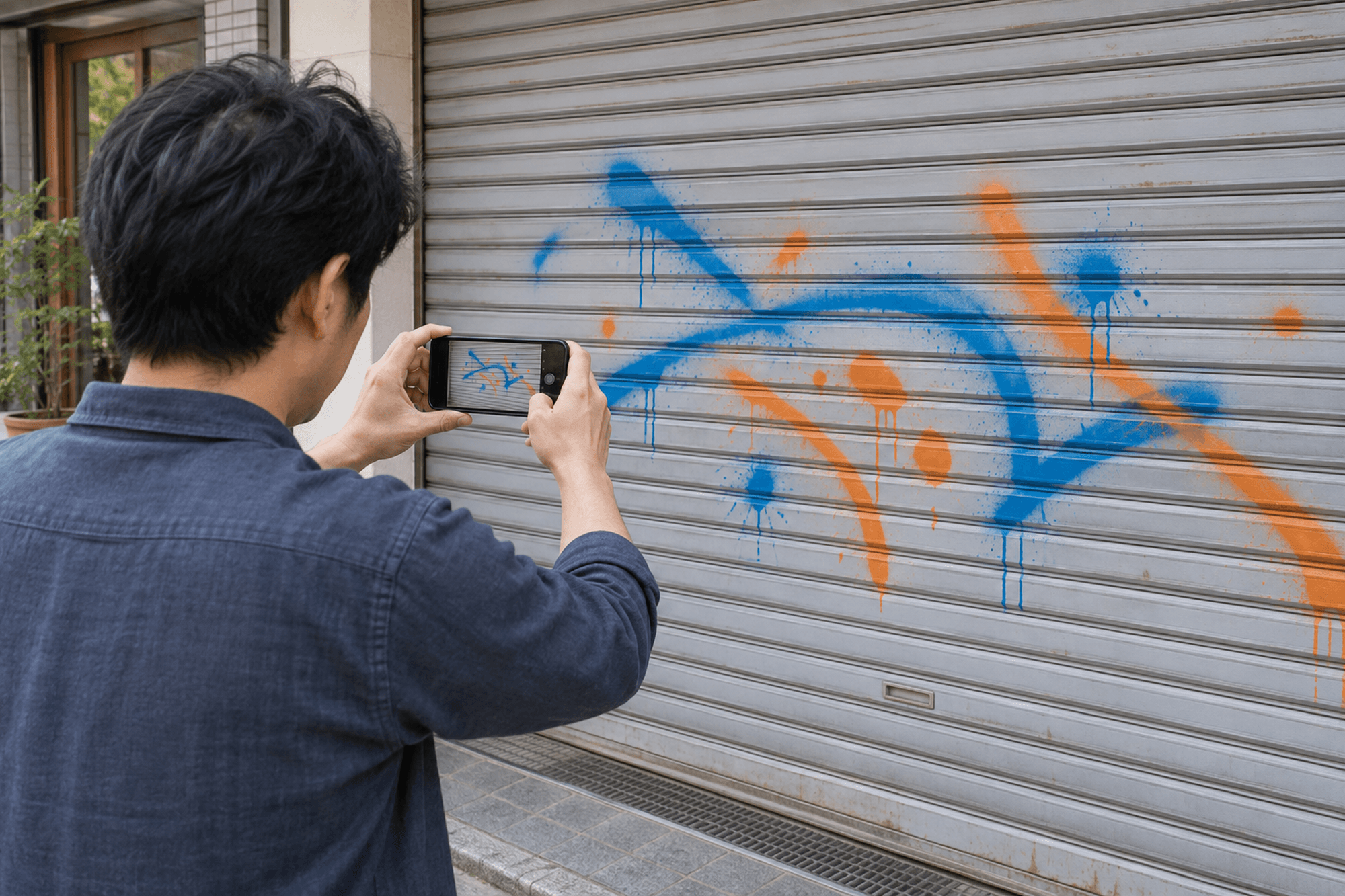 外壁やシャッターに落書きされたときの対処の流れ